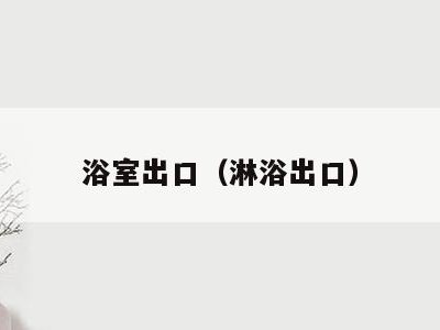 浴室出口（淋浴出口）