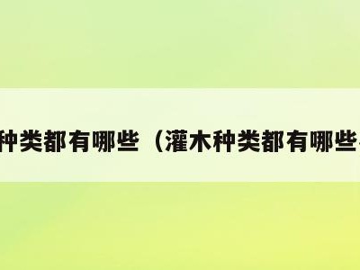 灌木种类都有哪些（灌木种类都有哪些名字）