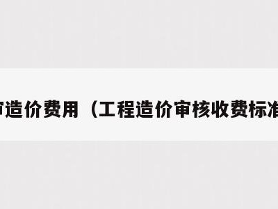 审造价费用(工程造价审核收费标准)
