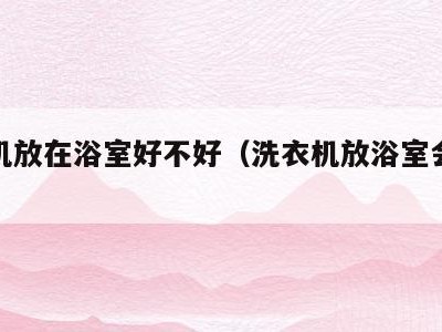 洗衣机放在浴室好不好(洗衣机放浴室会进水吗)