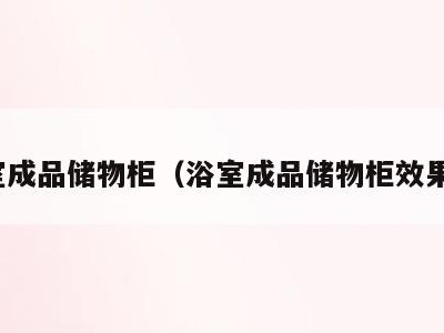 浴室成品储物柜(浴室成品储物柜效果图)