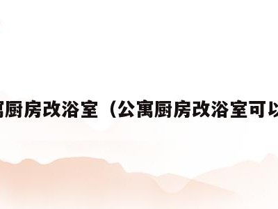 公寓厨房改浴室（公寓厨房改浴室可以吗）