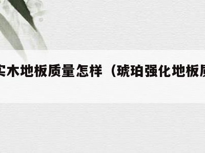 琥珀实木地板质量怎样(琥珀强化地板质量怎样)