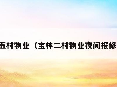 宝林五村物业（宝林二村物业夜间报修电话）