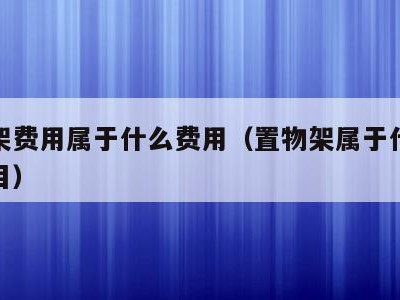 置物架费用属于什么费用(置物架属于什么会计类目)