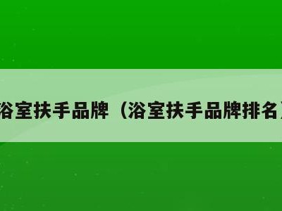 浴室扶手品牌(浴室扶手品牌排名)