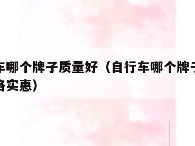 自行车哪个牌子质量好（自行车哪个牌子质量好价格实惠）