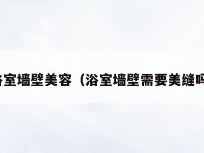 浴室墙壁美容（浴室墙壁需要美缝吗）