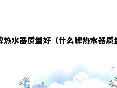 什么牌热水器质量好（什么牌热水器质量好又便宜）