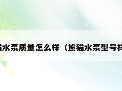 熊猫水泵质量怎么样(熊猫水泵型号样本)