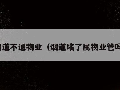 烟道不通物业（烟道堵了属物业管吗）