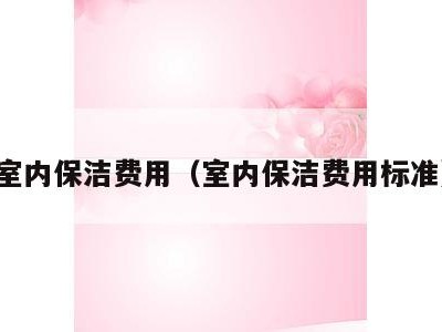 室内保洁费用（室内保洁费用标准）