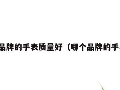那个品牌的手表质量好（哪个品牌的手表好）