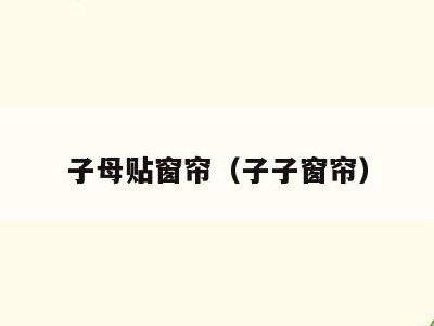 子母贴窗帘(子子窗帘)