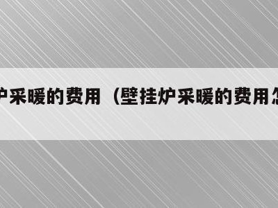 壁挂炉采暖的费用(壁挂炉采暖的费用怎么算)