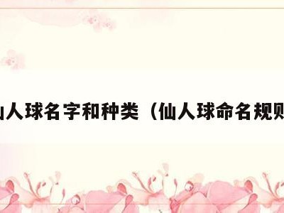 仙人球名字和种类(仙人球命名规则)