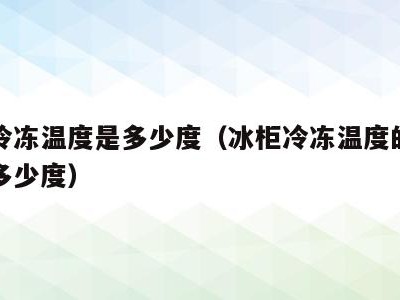 冰柜冷冻温度是多少度(冰柜冷冻温度的范围应在多少度)