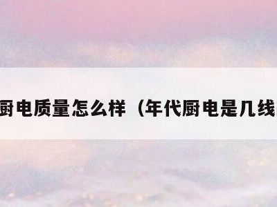 年代厨电质量怎么样(年代厨电是几线品牌)