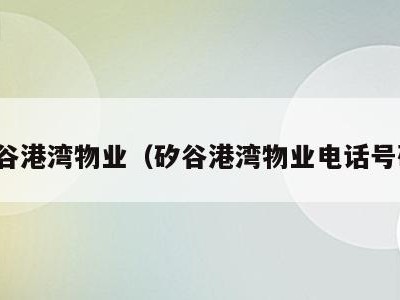 矽谷港湾物业(矽谷港湾物业电话号码)